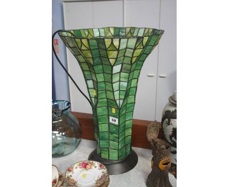 A large leaded glass lamp