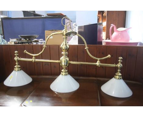 Hanging brass three light fitting