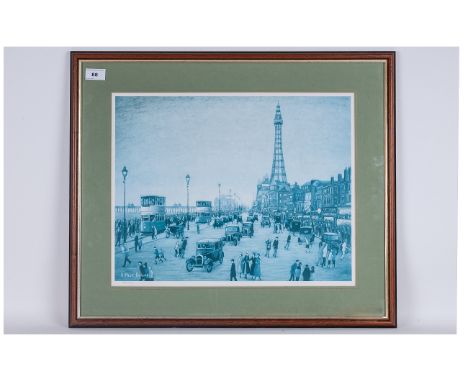 Arthur Delaney Print Of Old Blackpool In the 1930's Number 326/850. Framed & glazed. 24x22''