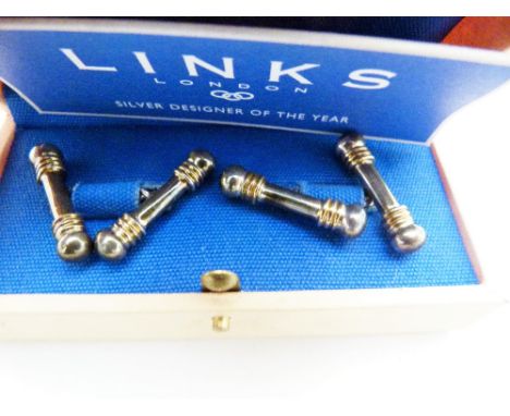 LINKS OF LONDON CUFFLINKS. Hallmarked Links of London silver cufflinks, boxed