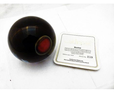 CAITHNESS PAPER WEIGHT. Boxed Caithness limited edition paper weight, Skyline 239/1000