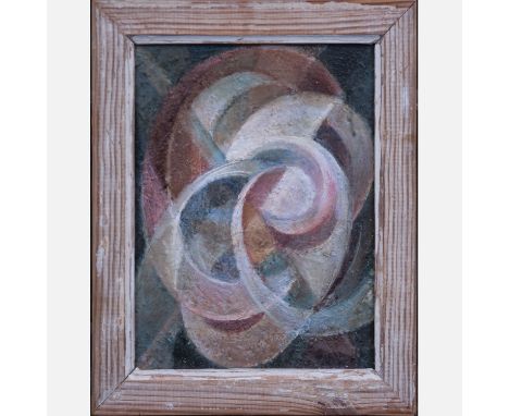 Czech school  around 1950. Cubistic portrait, oil on board, framed. 23X18 cm 