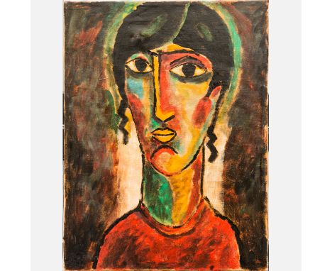 Unknown Artist 20th Century. Portrait , oil on canvas, stamped on the reverse. 40X30 cm