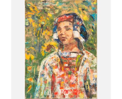 Unknown Artist 20. Century , Portrait of a girl, oil on canvas. 70X50 cm 