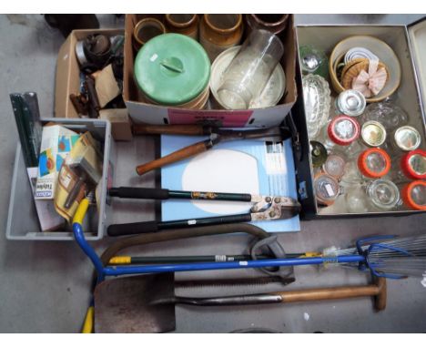 A mixed lot to include Kitchenalia, tools, garden equipment, gardening items and similar [qty] This lot must be paid for and 