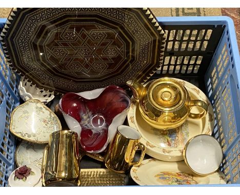 A job lot of assorted ceramics and collectables including Bunnykins and Royal Worcester, shipping unavailable 