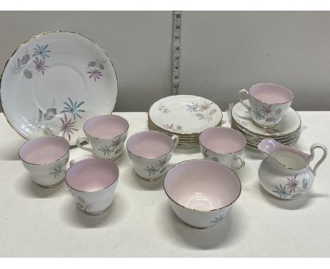 A pretty Royal Chelsea bone china tea service, shipping unavailable 