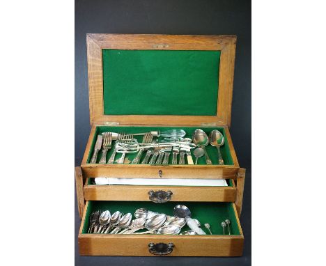 A vintage canteen of silver plated cutlery. 