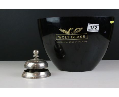 Wolf Blass Australian wine advertising ice bucket &amp; a silver plated hotel / desk bell 