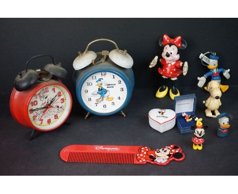 Disney Collectables including German Donald Duck Alarm Clock, Sunbeam One Hundred and One Dalmatians Alarm Clock, plus Disney