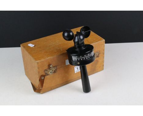 Mid century Wooden Cased Casella of London Cup Anemometer