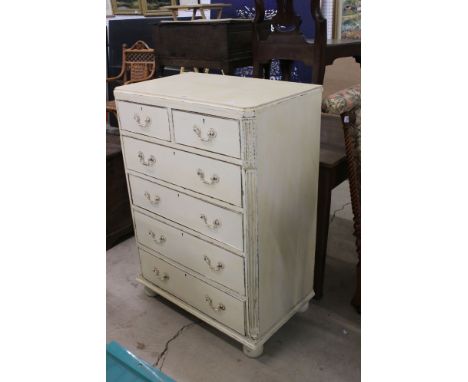 Vintage painted chest of two short and four long drawers 