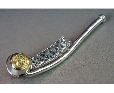 Silver boson's whistle with engraved decoration 