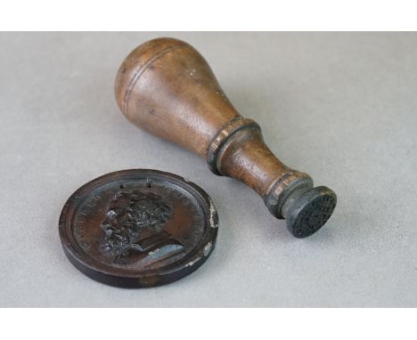 A 18th century desk seal for M D'Arcy Malt Whiskey Sandymount &amp; an Italian plaque 