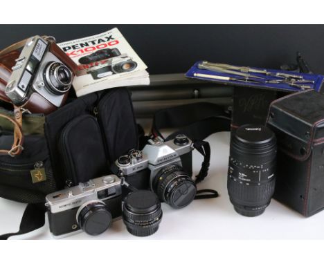 Cameras, Equipment and Accessories including Ilford Sportsman, Olympus Trip 35, Kodak Series III Vest Pocket, plus Lens, Trip