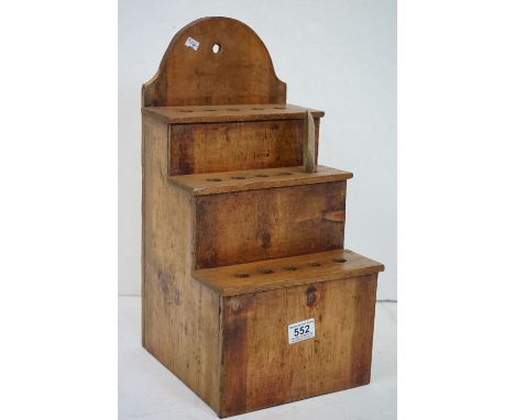 Vintage pine three tier spoon rack 