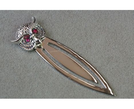 Silver bookmark with owl finial 