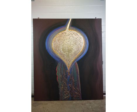 Philip Smith MBE ARCA (1928 - 2018), Large Acrylic and Gold Leaf Painting on Board titled ' Body Dweller II ' signed, titled 