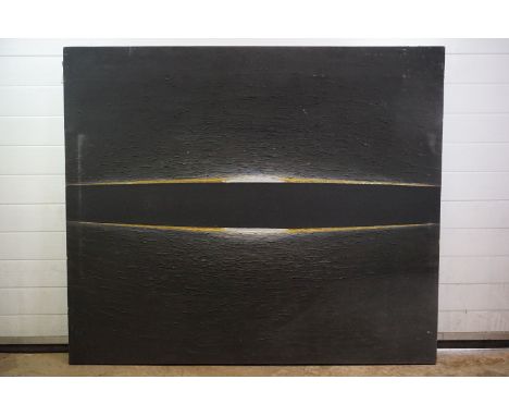 Philip Smith MBE ARCA (1928 - 2018), Large Acrylic and Gold Leaf Painting on Board titled ' Black Sea ' unsigned, 129.5 cms x