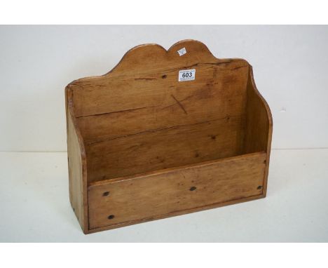Vintage pine wall pocket 