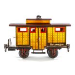 Nachbau-Heizwagen 1869, Spur 1, HL, nach Märklin Vorbild, mit Brenner, Alterungsspuren, L 21,