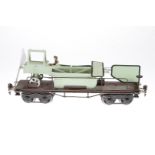 Märklin Flugzeugtransportwagen 1881, Spur 1, HL, mit Replik-Flugzeug, Drehgestelle nachlackiert,