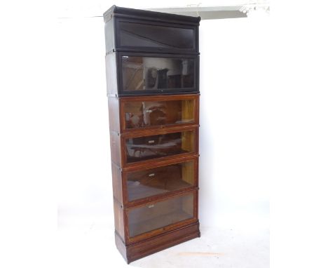 An Antique 6-shelf Globe Wernicke stacking bookcase, W87cm, H225cm, D30cm 