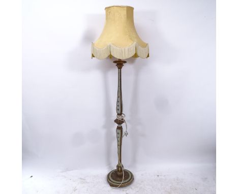 A Continental painted standard lamp, height overall 195cm 