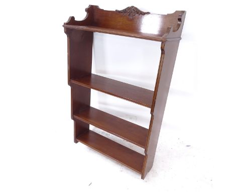 An Antique mahogany hanging shelf, W57cm, H95cm 