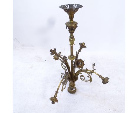 An ornate 6-branch chandelier, W62cm, H80cm 