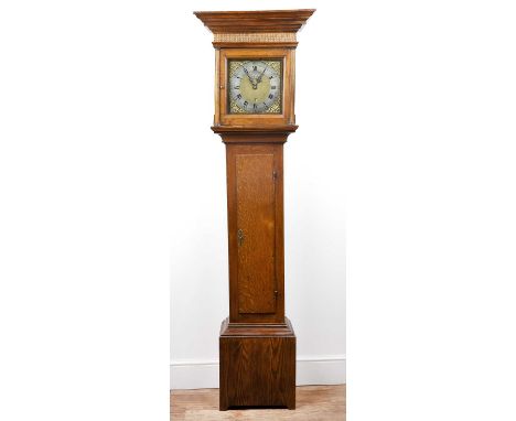 Joel Ettry of Hortonoak longcase clock, having a 30-hour movement, with a square brass and silvered dial with a date aperture