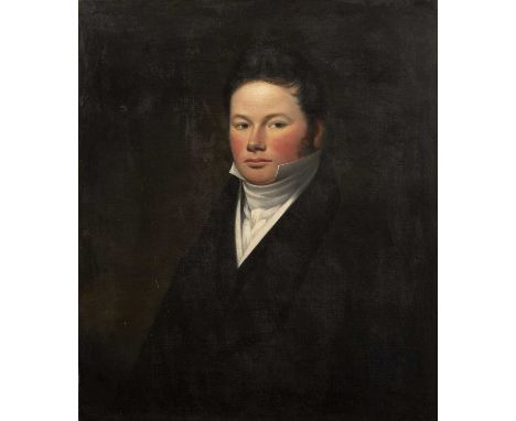 19th Century English School 'Portrait of a seated gentleman', oil on canvas, unsigned, in painted gilt frame, measurement exc