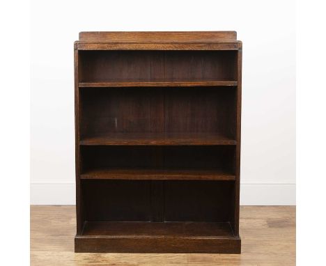Heals Oak, bookcase, with adjustable shelves, circa 1930, unmarked, 87cm wide x 119cm high x 24cm deep overallLiterature: Hea