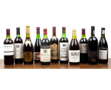 Collection of red wine to include a 75cl bottle of Esckimon, Minervois, a 75cl bottle of Le Plat D'Or French Red Wine, a 750m