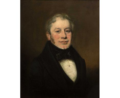 19th Century English School 'Portrait of a gentleman', oil on canvas, unsigned in gilt frame, 29cm x 23.5cmProvenance: From d