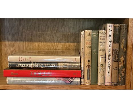 A collection of books on the subject of children's toys, games, playing cards and dolls including; English Children's Books b
