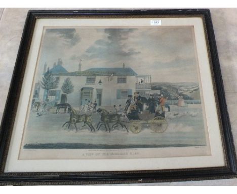 A Pollard coloured print, A View on the Highgate Rd plus one other equestrian print