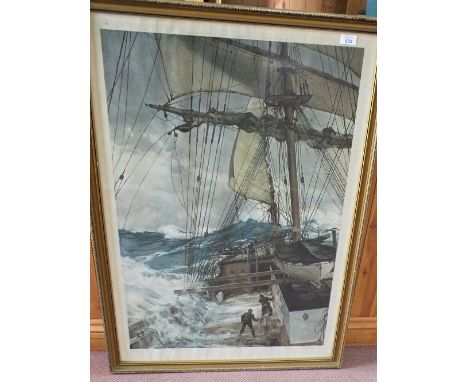 A Montagu Dawson print, The Rising Wind, 39" x 26"