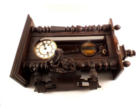A mahogany Vienna regulator clock (no glass)