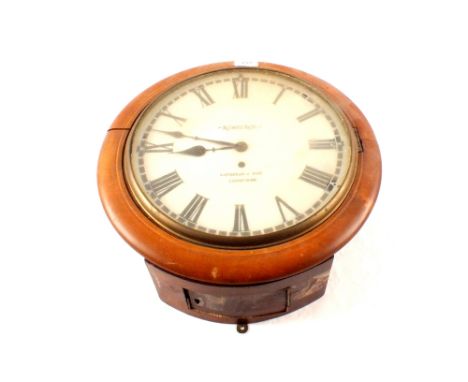 A circular mahogany fusee wall clock, dial marked Rombergh & Son, Edinburgh