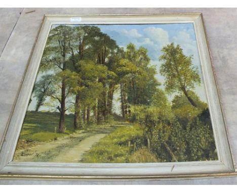 D.Cooper 1974 oil on board of a forest scene, Isabel Castle watercolour, a landscape print, marine print 'The Lord Lowther', 