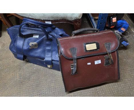 2 SETS OF 4 LAWN BOWLS ONE SET IN LEATHER CASE THE OTHER A HOLDALL     