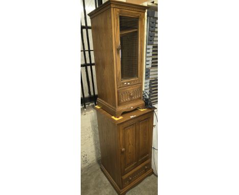 2 ERCOL OAK CABINETS     