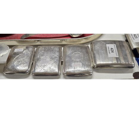 4 BIRMINGHAM SILVER CIGARETTE BOXES,COMBINED WEIGHT APPROX 282.5 GRAMS