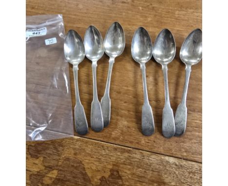 SET OF 6 GEORGIAN EDINBURGH SILVER SPOONS DATED 1824, WEIGHT APPROX 196 GRAMS