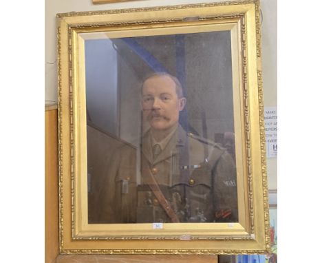 GILT FRAMED 23½" X 29" OIL ON CANVAS ARMY OFFICER PORTRAIT SIGNED LUIGI BERNIERI ITALIAN (20 TH CENTURY)