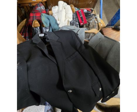 2 KILTS WITH DRESS TWEED JACKET &amp; 3 PAIRS OF SHOES, KILT SOCKS, SGIAN DHU, SPORRAN, BELT ETC