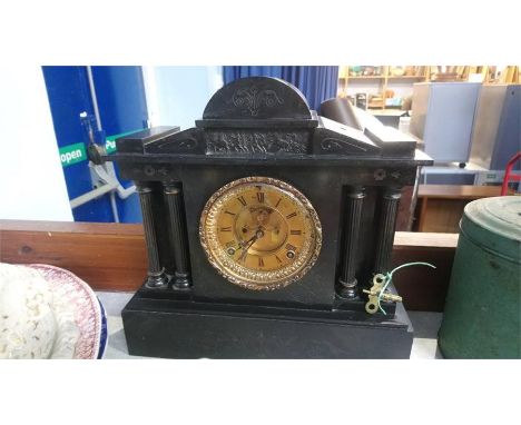Slate mantle clock