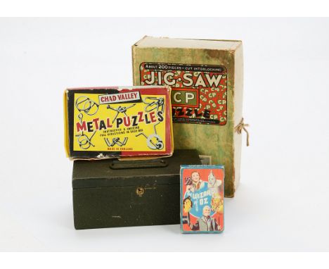 1940 The Wizard of Oz Mirth and Magic Card Game,  in original case with full deck with instructions, Carter Paterson Jigsaw P