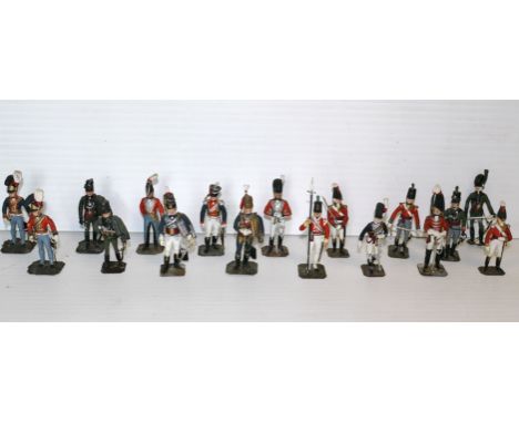 Stadden and Hinton Hunt white metal figures painted to a reasonable standard, representing Napoleonic personnel of the Britis